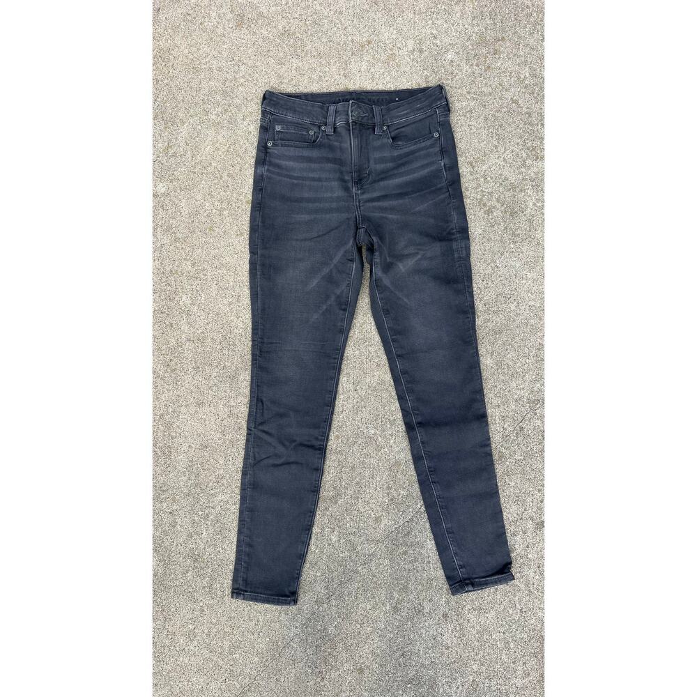 American Eagle Pants‎ Women Size 8 Regular Black Super Hi Rise Jegging Jeans